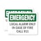 Signmission Local Alarm Only In Case Of Fire Call 911 Emergency Sign, Plastic, 14in W x 10in L, 2PK OS-2PACK-EM-P-1014-L-10398 - alternate 1